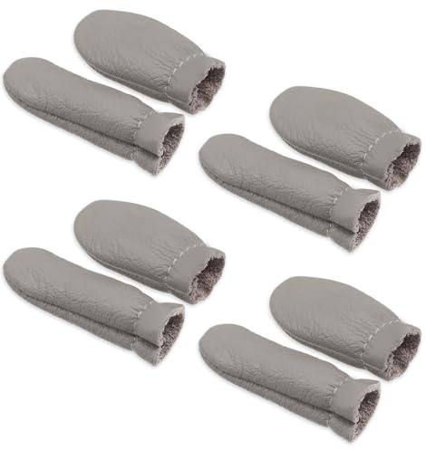 4 Pairs Leather Finger Protector Sewing Thimble Needle Felting Knitting Finger Protector Embroidery Crochet Protectors Needlework Handmaking Thimbles Pads for Hand Craft Sewing (Random Color)
