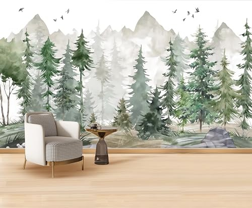 MWSSEGGE Papier Peint Panoramique Nature Des arbres jungle forêt tapisserie murales papier peint Pour fille, garçon Décoration Murale papier peint chambre enfant