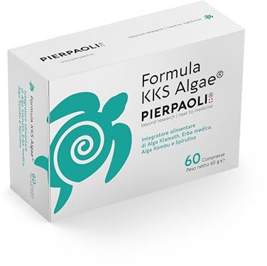 PIERPAOLI - Formulα KKS Algae: Confezione da 60 Compresse, Integratore con Alga Spirulina, Alga Kombu e Erba Medica