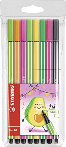 Stabilo 68/03 – 8-14 Pen 68 Living Colors Confezione Da 8 pennarelli punta media feltro di disegno Décor avvocato