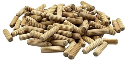 Lot de 100 goupilles en bois séchées au four, cannelées et biseautées, fabriquées en bois dur aux États-Unis.