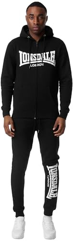 Lonsdale Men's Feeny Trainingsanzug mit Kapuze, Black/White, XL