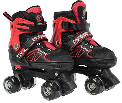 XUANYU Patins à roulettes,Rollers Quad Classiques,Roller Skates pour Filles et Garçon,avec/sans Roues Lumineuse,Patin a Roulette pour Débutants