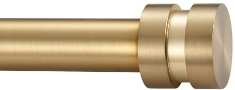 16-120 inch Long Adjustable Warm Gold Curtain Rods,1 inch Diameter Splicing Heavy Duty Rod Set with Aluminum Finals for Windows, Door, Drapery