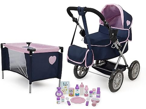 509 Crew Doll Stroller Pram 18 Piece Combo Value Play Set, Ages 3+
