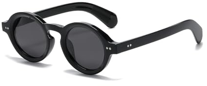 YAMEIZE Gafas de Sol Polarizadas para Hombres Mujeres Redondo Vintage Retro Pequeño Círculo Clásico Gafas Redondas uv400 protección