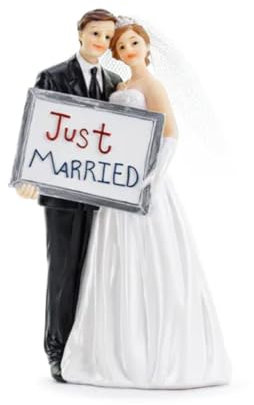 Hochzeitstorte Figur Braut und Bräutigam Just Married Hochzeit Dekoration Party Tisch Toppers Kuchen Dekoration Kuchen Deko Hochzeit Frisch verheiratet, ca. 15cm