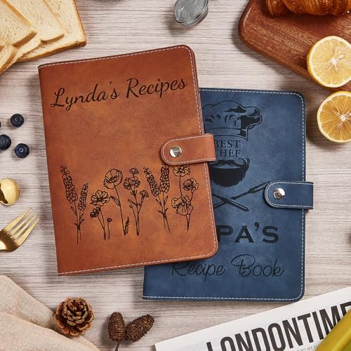 Livre de recettes personnalisé, carnet de notes vierge fait à la main pour écrire vos propres recettes, 17 couvertures personnalisées, cadeau artisanal pour maman, papa, mari, femme, grand-mère, sœur