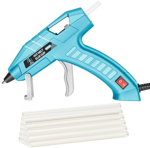 HHYSSG Pistola Per Colla a Caldo Da 20W Con Interruttore On/Off - Pistola Colla a Caldo Contiene 30 stick Di Colla Per Lavori Artigianali,Riparazioni In Casa e in Ufficio (blu)