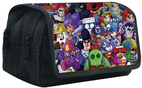 SYSYSYYASNL Braw Federmäppchen,Cartoon Federmäppchen,Federtasche,Kinder Große Kapazität Stift Tasche, Doppel-Reißverschluss, für Teenager Studenten Büro Schulbürobedarf