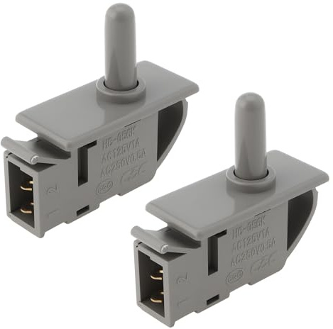 Create idea Lot de 2 Interrupteurs à Bouton-poussoir pour éclairage de Porte de Réfrigérateur à 2 Broches pour La Plupart des Réfrigérateurs
