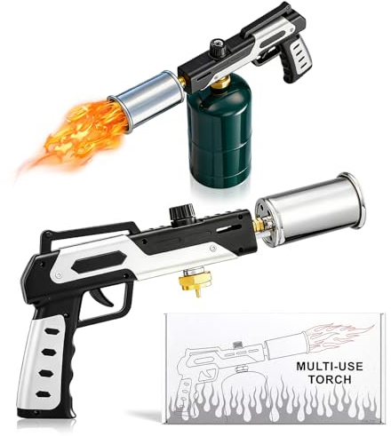 Saker Propane Torch Gun, Adjustable Flame Blow Torch with Safety Lock for BBQ, Grill, Campfire, Searing Steak, Cooking, Charcoal Lighter, DIY, Camping Torch Gift Idea (Propane Tank Not Included)