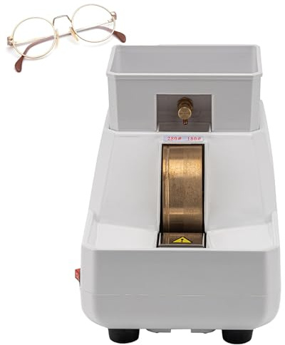 Eyeglasses Lens Edger and Polisher - Manual Optical Hand Edge Grinder with Diamond Wheel, Adjustable Valve, and Removable Sink for Optical Stores
