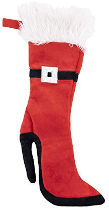 PLUSHIBLE BRIDGING MILES WITH SMILES Christmas Stockings - High Heeled Felt Stocking with Santa Belt Design, Fuzzy Top, Perfect for Christmas Decor, Hang on Fireplace with Stocking Holder