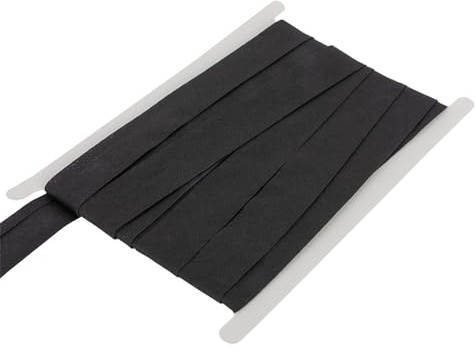 DFL 100% Cotton Bias Binding Tape, Premium Sewing Trim – 5 Metre Length | 1 Inch (25 mm) or 1/2 Inch (13 mm) Widths | 30 Colours for Quilting, Dressmaking & Crafts(Black,1 Inch/25mm Wide)