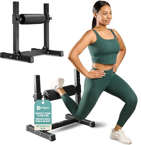 Lifepro Soporte búlgaro para sentadillas, duradero en casa, soporte de sentadillas de una sola pierna con accesorio ajustable para sentadillas y cómodo acolchado para mayor comodidad mientras entrenas
