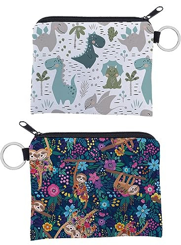 XPEX 2 Stücke Geldbeutel Kinder,Portmonee Kinder,Münzbeutel,Kinder Portemonnaie,Kleingeldbörsekinder Portemonnaie Mädchen,Schlüsselanhänger Kinder,Mini Münzbeutel Kinder Mit Reißverschluss Design Tier