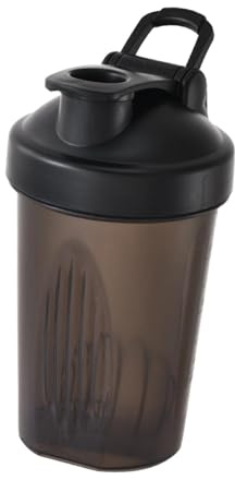 Colcolo Botella coctelera deportiva, vaso para batidos con escala, botella mezcladora a prueba de fugas, tazas agitadoras para leche, agua, batidos, mujeres, negro