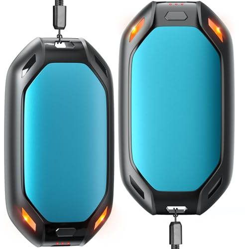 Joltix Hand Warmers 2 Pack 6000mAh Rechargeable, 3 Levels Heating Electric Hand Warmer, Reusable Hand Warmers Ideal for Outdoor, Camping, Hiking, Christmas, Thanksgiving, Men Gifts