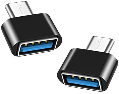 iJiGui USB C to USB Adapter 2 Pack, USB Type-C to USB-A OTG Adapter, USB A Female to USB-C Male Compatible with MacBook Pro 2021, MacBook Air 2020, Samsung Galaxy (Black)
