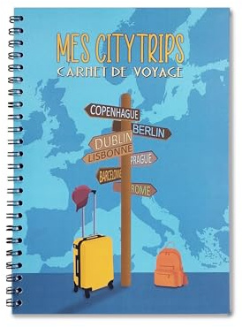 Générique Cahier de Voyage Spécial Citytrips A5 à Remplir, Reliure Spirale, Journal de Souvenirs, Infos et Anecdotes