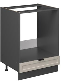 Vicco Küchenschränke Fame-Line, Herdschrank, GrauBeige, 60 cm ohne Arbeitsplatte