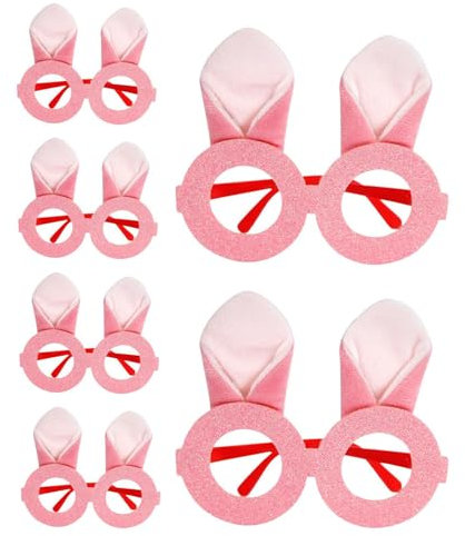 Generisch -Brillengestell,Ostern-Brillengestell-Set Ostern-Sonnenbrille für Kinder,Ostersonnenbrille für Kinder, Osterbrille, Osterhasenohren, Brille für Osterdekoration, 6 Stück
