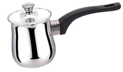 Pitycbo Caffettiera Turca in Acciaio Inox per Piani Cottura a Induzione, Scalda-burro Universale, Caffettiera per Cucina E Campeggio, 180 ml