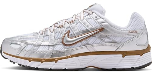 Nike P-6000 Chaussures de Loisirs pour Femme White/Metallic Silver/Lt Briti 39