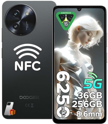 DOOGEE Note 59 Pro 5G Handy Ohne Vertrag, 32 GB RAM + 256 GB ROM/TF 2 TB, 6250mAh Akku Smartphone, 120 Hz Display + 6,75 Zoll HD, 16 MP AI Kamera, 4K Video/NFC/Dual SIM/Face ID/Widevine L1