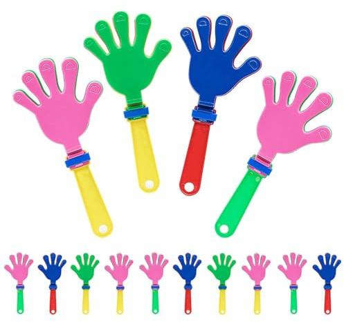 Kinesgsg 10 Piezas Aplaudidores, 18 cm Aplausos de Mano, Aplaudidor de Plástico, Plastico Badajos de Mano, para Eventos Deportivos, Aplaudidores Coloridos para Fiestas Carnaval