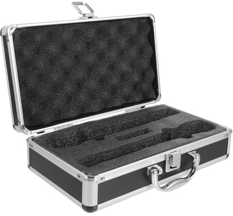 FOMIYES Maletín para Micrófono Portátil Resistente con Interior Ajustable de Espuma para Micrófonos de Mano y Protección Segura para Viajes y Uso al Aire