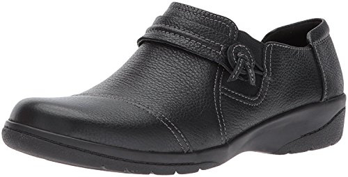 Clarks Damen Cheyn Madi Slipper, Black Tumbled Leather, 43 EU Weit