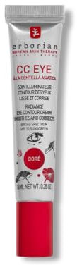 Erborian CC Eye Cream - Getönte Augencreme hellt auf und spendet Feuchtigkeit mit LSF 20 - Koreanische Augenpflege mit Centella Asiatica glättet Falten und gleicht Augenringe aus - Farbe Gold - 10 ml