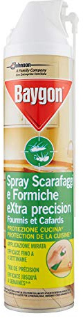 Baygon Spray Scarafaggi e Formiche Extra Precision Protezione Cucina, 400ml