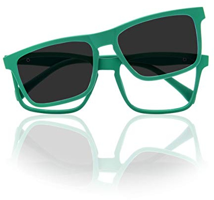 Foreyever Unisex Niños Kids Clip On Gafas, Verde, 42
