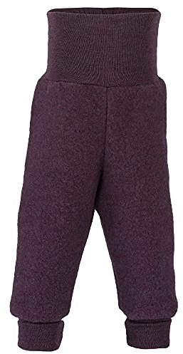 Ecoable Baby Wool Fleece Pants: Organic Merino Wool Clothes for Boys and Girls, Newborn - 1 Years (0-3 Months/EU 50-56, Purple Melange)