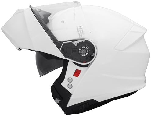 Zorax Safari Double Visor Full Face Motorcycle Helmet | White S (55-56cm) Motorbike Helmet ECE 2206 Approved