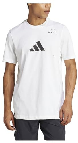 adidas Herren AEROREADY Tennis Category Graphic Tee, White, L