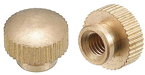 QUARKZMAN Moleteadas Pulgar Tuercas, 10uds M5 x D12mm x H9mm Latón Moleteada Tuerca con Cuello Alto Cabeza Ciego Agujero Estriado Tornillo Tuercas para 3D Impresora Piezas