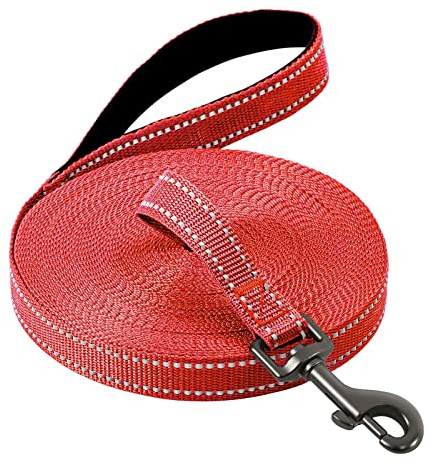 COMSLE Guinzaglio Addestramento per Cani, Lunghina per Cane Cani 3 metri / 5 metri / 10 metri / 15metri / 20metri con Gancio Robusto e Manico Imbotita, Guinzaglio per Cani Piccola e Taglia Grande