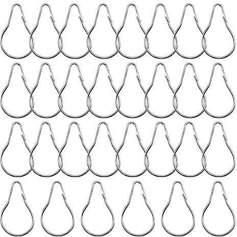 UMCHU 30 Stück Duschvorhangringe,Vorhangring mit Metall,Vorhangringe öffnen,für Badezimmer,Duschvorhangstangen,Teleskopstange Kleiderstange(Silber)