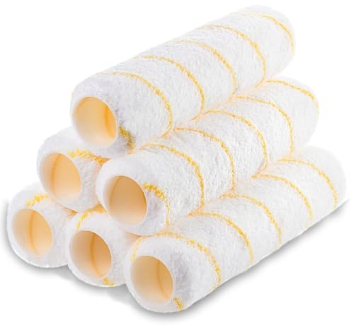 Paquete de 6 fundas de rodillo de pintura de 9 pulgadas para herramientas de pintura de pared del hogar, cepillo mural para paredes y techo (funda de rodillo de pintura de 9 pulgadas)