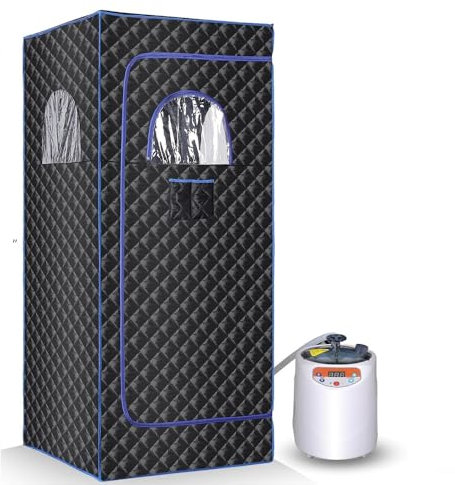 Caja de sauna portátil, spa de tienda de sauna de vapor, gran espacio, tienda de sauna personal para el hogar, cuerpo completo con vaporizador de 3 L 1100 w, sala de vapor de sauna interior/exterior,