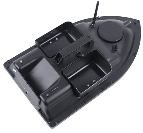 Haoxuesen Bateau Amorceur GPS, sans Fil, Bateau Amorceur Télécommandé, Pêche L'appât, Convient pour Lancer dans Rivières, Lacs Les Eaux Peu Profondes (Noir)