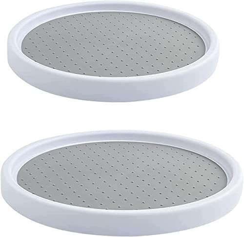 Juego de mesa giratoria para especias, carrusel de cocina de 2 piezas, estante redondo para refrigerador y armario, bandeja giratoria de almacenamiento de especias de 25 cm y 30 cm
