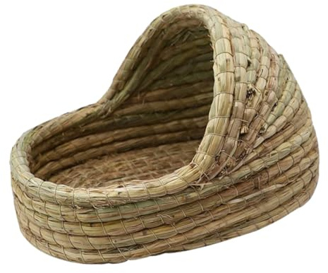 Gadpiparty Maisonnette Paille Tressée Naturelle Cachette pour Hamster Maison pour Gerbille Abri pour Petits Animaux Jouet pour Lapin