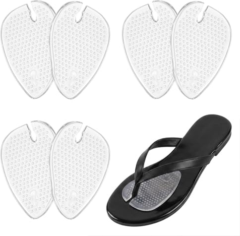 3 pares de chanclas transparentes, antideslizantes, de silicona autoadhesivas, con protección para los dedos, almohadillas para sandalias de absorción de impactos para tacones altos y sandalias