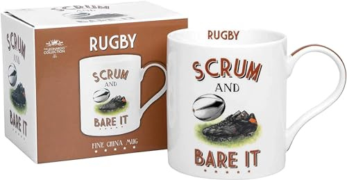 Ceramic Mug | Rugby Scrum and Bare it | 1 Piece | White | 300 ml