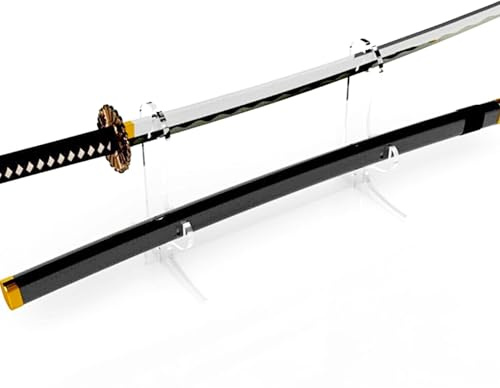 LEILIN Katana - Soporte para Espada de acrílico de Dos Capas, Soporte de exhibición de Espada samurái, Soporte para Katana de Escritorio, Hoja acrílica de 6 mm, Transparente